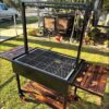 Charcoal BBQ Grill With Wooden Sides 30×20