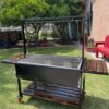 Charcoal BBQ Grill With Wooden Sides 48×24